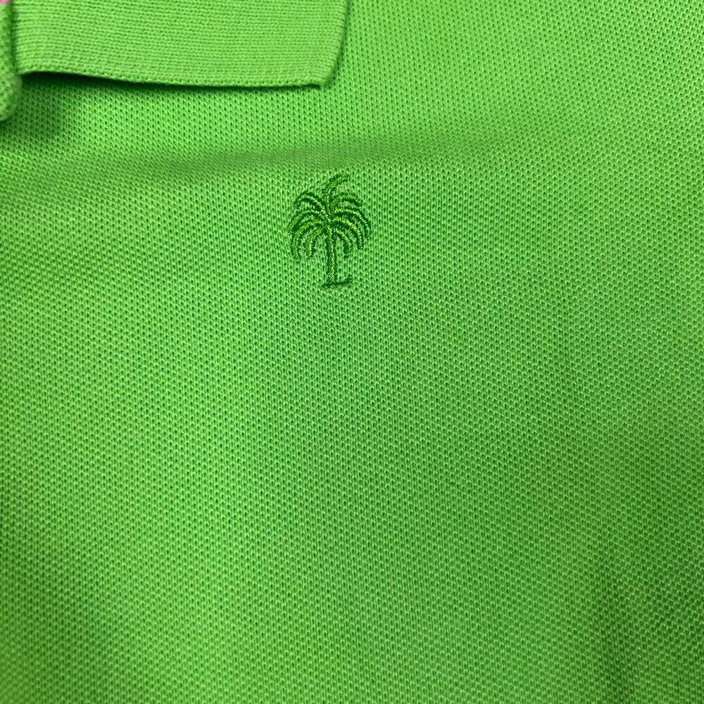 Lilly Pulitzer Chic Fit Green Polo Shirt Palm Tree Logo Pima Cotton Size M - Picture 3 of 5